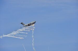 Flares from a C-17 at Dover AFB