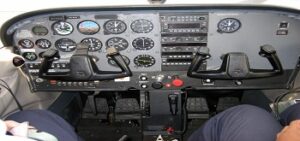 Cessna 172 Flight Simulator Panel with two yokes